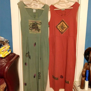 2 Boutique Maxi Art Dresses Adjustable Backs